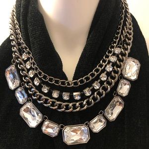 Vintage silver large rhinestone 4 piece Set